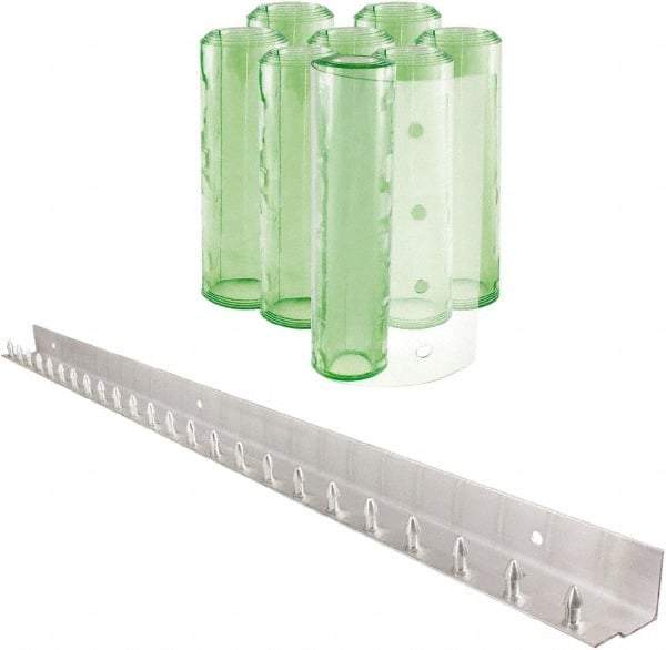 Aleco - 4' Door Width x 7' Door Height PVC Clear Smooth Antistatic Strip Door Kit - Light Green Tint - Americas Industrial Supply