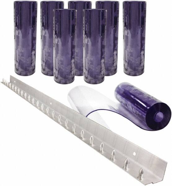 Aleco - 4' Door Width x 7' Door Height PVC Clear Smooth Strip Door Kit - Clear - Americas Industrial Supply