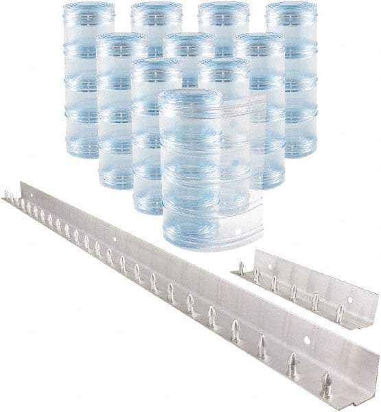 Aleco - 5' Door Width x 8' Door Height PVC Clear Ribbed Strip Door Kit - Clear - Americas Industrial Supply