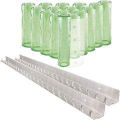 Aleco - 8' Door Width x 8' Door Height PVC Clear Smooth Antistatic Strip Door Kit - Light Green Tint - Americas Industrial Supply