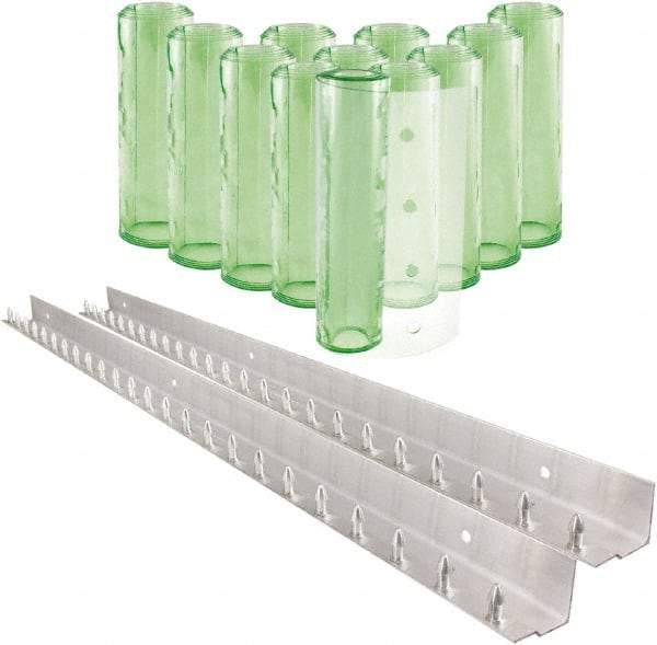 Aleco - 8' Door Width x 10' Door Height PVC Clear Smooth Antistatic Strip Door Kit - Light Green Tint - Americas Industrial Supply
