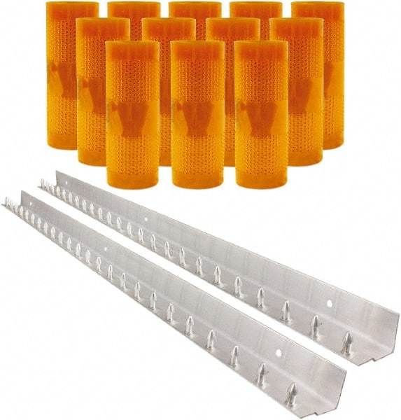 Aleco - 8' Door Width x 10' Door Height PVC AmberTech Anti-Insect Strip Door Kit - Amber - Americas Industrial Supply