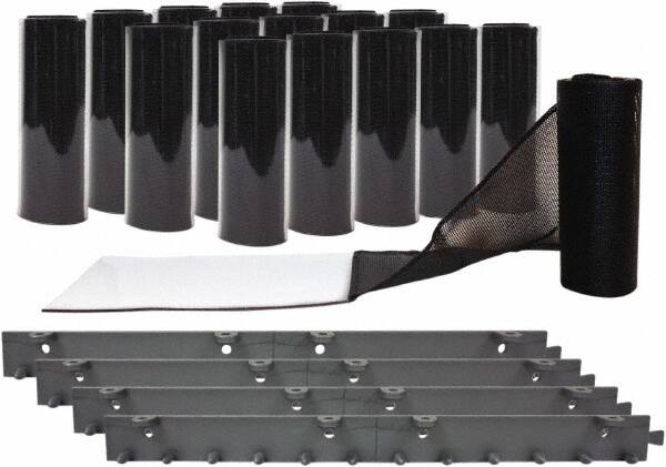 Aleco - 8' Door Width x 8' Door Height Vinyl Smooth Mesh Insect Barrier - Black Top & Clear Bottom - Americas Industrial Supply