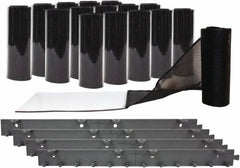 Aleco - 8' Door Width x 8' Door Height Vinyl Smooth Mesh Insect Barrier - Black Top & Clear Bottom - Americas Industrial Supply
