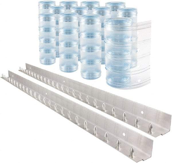 Aleco - 8' Door Width x 10' Door Height PVC Clear Ribbed Strip Door Kit - Clear - Americas Industrial Supply