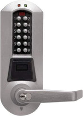 Kaba Access - Combination Entry with Key Override Lever Lockset for 1-3/8 to 2-1/4" Thick Doors - 2-3/4" Back Set, 6 or 7 Pin Length Best & Compatible (Core Not Included) Cylinder, Satin Chrome Finish - Americas Industrial Supply