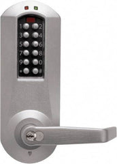 Kaba Access - Combination Entry with Key Override Lever Lockset for 1-3/8 to 2-1/4" Thick Doors - 2-3/4" Back Set, 6 or 7 Pin Length Best & Compatible (Core Not Included) Cylinder, Satin Chrome Finish - Americas Industrial Supply