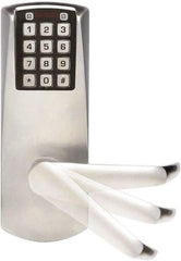 Kaba Access - Self Powered Lever Lockset for 1-3/8 to 2-1/4" Thick Doors - 2-3/4" Back Set, Nonkey Override Cylinder, Satin Chrome Finish - Americas Industrial Supply