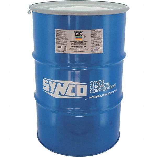 Synco Chemical - 400 Lb Drum Synthetic Lubricant w/PTFE General Purpose Grease - Translucent White, Food Grade, 450°F Max Temp, NLGIG 000, - Americas Industrial Supply