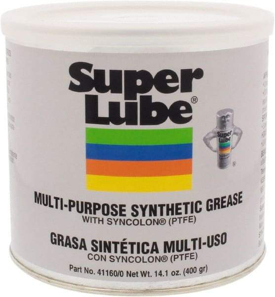 Synco Chemical - 14.1 oz Canister Synthetic Lubricant w/PTFE General Purpose Grease - Translucent White, Food Grade, 450°F Max Temp, NLGIG 0, - Americas Industrial Supply