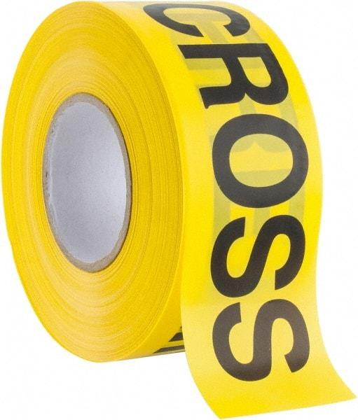 PRO-SAFE - 1,000' Long x 3" Wide Roll, Polyethylene, Black & Yellow Barricade Tape - Message: Fire Line - Do Not Cross - Americas Industrial Supply