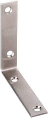 National Mfg. - 4" Long x 7/8" Wide, Stainless Steel, Corner Brace - Stainless Steel Coated - Americas Industrial Supply