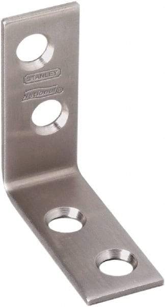 National Mfg. - 1-1/2" Long x 5/8" Wide, Stainless Steel, Corner Brace - Stainless Steel Coated - Americas Industrial Supply