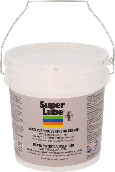 Synco Chemical - 5 Lb Pail Synthetic Lubricant w/PTFE General Purpose Grease - Translucent White, Food Grade, 450°F Max Temp, NLGIG 0, - Americas Industrial Supply