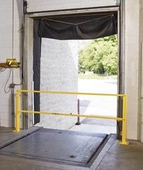 FabEnCo - Powder Coated Carbon Steel Rail Safety Gate - Fits 96" Clear Opening, 1-1/2" Wide x 42" Door Height, 80 Lb, Yellow - Americas Industrial Supply