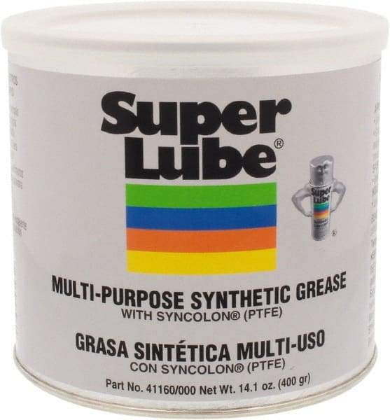 Synco Chemical - 14.1 oz Canister Synthetic Lubricant w/PTFE General Purpose Grease - Translucent White, Food Grade, 450°F Max Temp, NLGIG 000, - Americas Industrial Supply