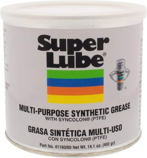 Synco Chemical - 14.1 oz Canister Synthetic Lubricant w/PTFE General Purpose Grease - Translucent White, Food Grade, 450°F Max Temp, NLGIG 00, - Americas Industrial Supply