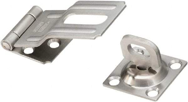 National Mfg. - 1-1/2" Wide, Latching Post Hasp - Stainless Steel - Americas Industrial Supply