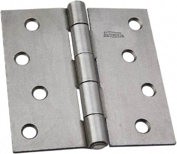 National Mfg. - 4" Wide x 4" High, Steel, Square Corner Residential Hinge - Zinc Plated - Americas Industrial Supply