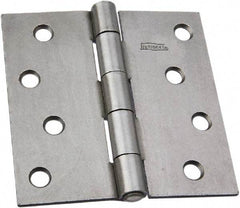 National Mfg. - 4" Wide x 4" High, Steel, Square Corner Residential Hinge - Zinc Plated - Americas Industrial Supply
