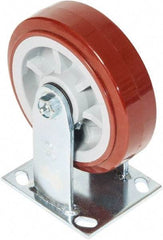 Greenlee - 6" Diam x 2" Wide x 7-1/2" OAH Top Plate Mount Rigid Caster - Polyurethane over Polyolefin, 900 Lb Capacity, 2-3/4 x 3-1/2" Plate - Americas Industrial Supply