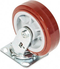 Greenlee - 6" Diam x 2" Wide x 7-1/2" OAH Top Plate Mount Swivel Caster - Polyurethane over Polyolefin, 900 Lb Capacity, 2-3/4 x 3-1/2" Plate - Americas Industrial Supply