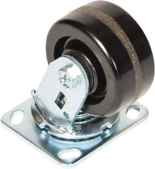 Greenlee - 4" Diam x 2" Wide x 5-5/8" OAH Top Plate Mount Swivel Caster - Phenolic, 800 Lb Capacity, 2-3/4 x 3-1/2" Plate - Americas Industrial Supply