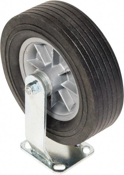 Greenlee - 10" Diam x 3" Wide x 12" OAH Top Plate Mount Rigid Caster - Semi-Pneumatic, 650 Lb Capacity, 2-3/4 x 3-1/2" Plate - Americas Industrial Supply