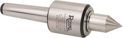 Royal Products - MT2 Morse Taper, 1.7" Head Diam Live Center - 6,000 Max RPM, 2.12" Head Length, 0.88" Point Diam, 1-3/4" Point Len, 465 Lb Max Workpc, Long Point - Americas Industrial Supply