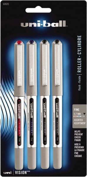 Uni-Ball - Roller Ball 0.7mm Stick Pen - Black, Red & Blue - Americas Industrial Supply