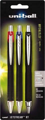 Uni-Ball - Roller Ball 1mm Retractable Pen - Black, Red & Blue - Americas Industrial Supply