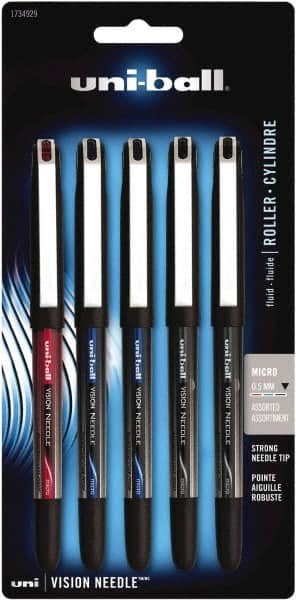 Uni-Ball - Roller Ball 0.5mm Stick Pen - Black, Red & Blue - Americas Industrial Supply