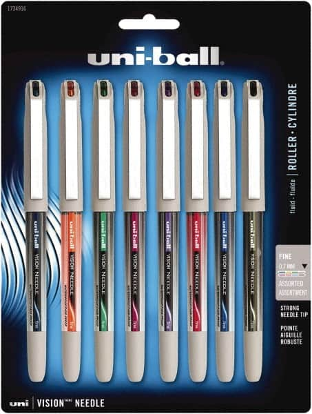 Uni-Ball - Roller Ball 0.7mm Stick Pen - Black, Blue, Green, Midnight Black, Orange, Pink, Purple & Red - Americas Industrial Supply