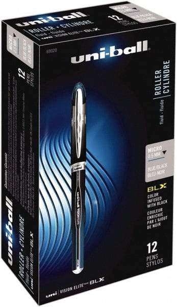 Uni-Ball - Roller Ball 0.8mm Stick Pen - Blue & Black - Americas Industrial Supply