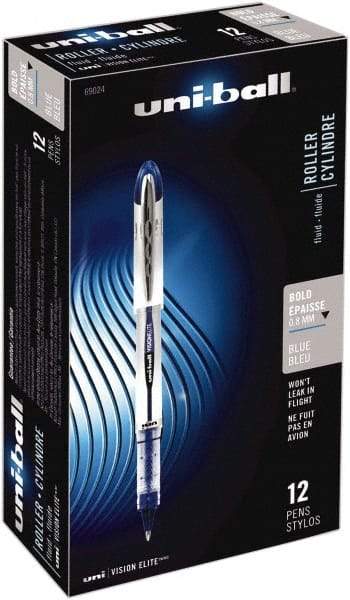 Uni-Ball - Roller Ball 0.8mm Stick Pen - Blue - Americas Industrial Supply