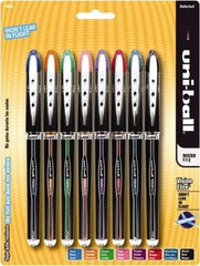 Uni-Ball - Roller Ball 0.8mm Stick Pen - Black, Blue, Black, Blue, Green, Orange, Pink, Purple & Red - Americas Industrial Supply