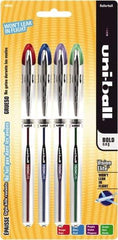 Uni-Ball - Roller Ball 0.8mm Stick Pen - Blue, Green, Purple & Red - Americas Industrial Supply