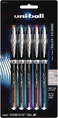 Uni-Ball - Roller Ball 0.5mm Stick Pen - Brown & Black, Green & Black, Purple & Black, Red & Black, Blue & Black - Americas Industrial Supply