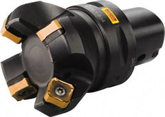 Sandvik Coromant - 80mm Cut Diam, 80mm Arbor Hole, 6mm Max Depth of Cut, 45° Indexable Chamfer & Angle Face Mill - 6 Inserts, 345R-13T5 Insert, Right Hand Cut, Through Coolant, Series CoroMill 345 - Americas Industrial Supply