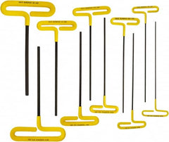 Bondhus - 10 Piece T-Handle Cushion Grip Hex Key Set - Hex Range 3/32 to 3/8" - Americas Industrial Supply