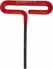 Bondhus - 8mm Hex, T-Handle Cushion Grip, Hex Key - 187mm OAL, Metric System of Measurement - Americas Industrial Supply