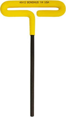 Bondhus - 1/4" Hex, T-Handle Cushion Grip, Hex Key - 175mm OAL, Inch System of Measurement - Americas Industrial Supply