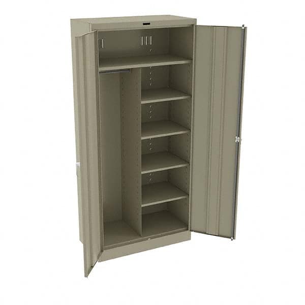 Tennsco - 6 Shelf Combination Storage Cabinet - Steel, 36" Wide x 18" Deep x 78" High, Sand - Americas Industrial Supply