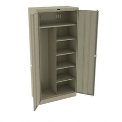 Tennsco - 6 Shelf Combination Storage Cabinet - Steel, 36" Wide x 18" Deep x 78" High, Sand - Americas Industrial Supply