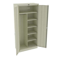 Tennsco - 6 Shelf Combination Storage Cabinet - Steel, 36" Wide x 18" Deep x 78" High, Champagne/Putty - Americas Industrial Supply