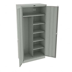 Tennsco - 6 Shelf Combination Storage Cabinet - Steel, 36" Wide x 18" Deep x 78" High, Light Gray - Americas Industrial Supply