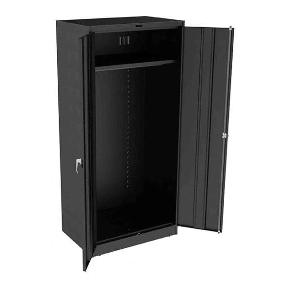 Tennsco - 2 Shelf Wardrobe Storage Cabinet - Steel, 36" Wide x 24" Deep x 78" High, Black - Americas Industrial Supply