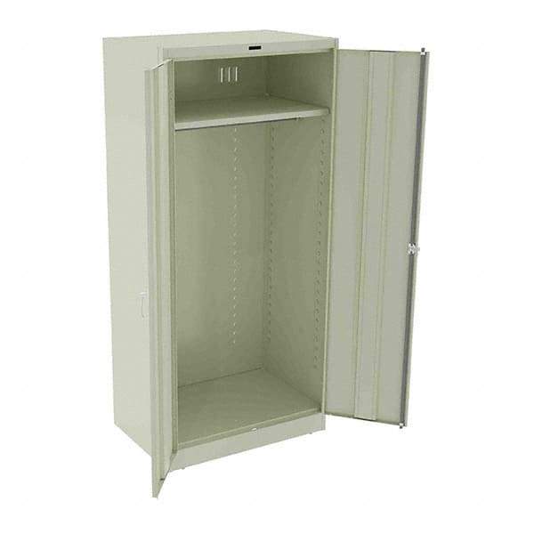 Tennsco - 2 Shelf Wardrobe Storage Cabinet - Steel, 36" Wide x 24" Deep x 78" High, Champagne/Putty - Americas Industrial Supply
