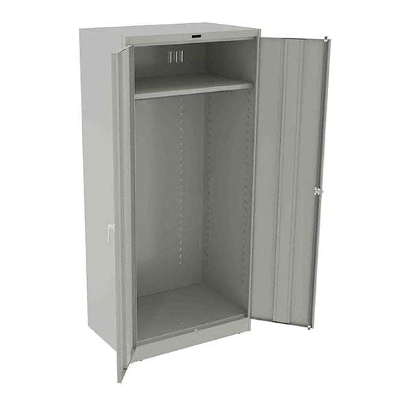 Tennsco - 2 Shelf Wardrobe Storage Cabinet - Steel, 36" Wide x 24" Deep x 78" High, Light Gray - Americas Industrial Supply