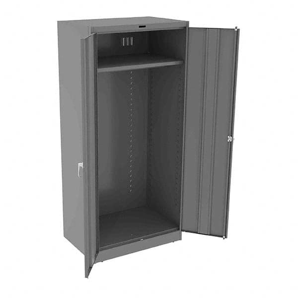 Tennsco - 2 Shelf Wardrobe Storage Cabinet - Steel, 36" Wide x 24" Deep x 78" High, Medium Gray - Americas Industrial Supply
